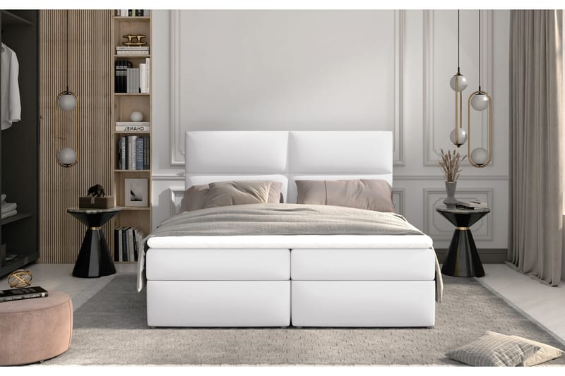 Amberan Sängpaket 140x200 cm - Läder/Vit - Möbler - Säng - Komplett sängpaket