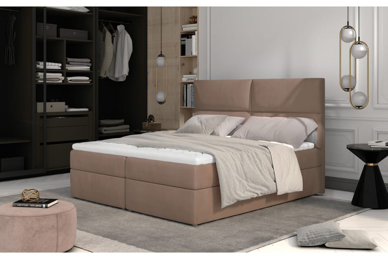 Amberan Sängpaket 140x200 cm - Ljusbrun - Komplett sängpaket