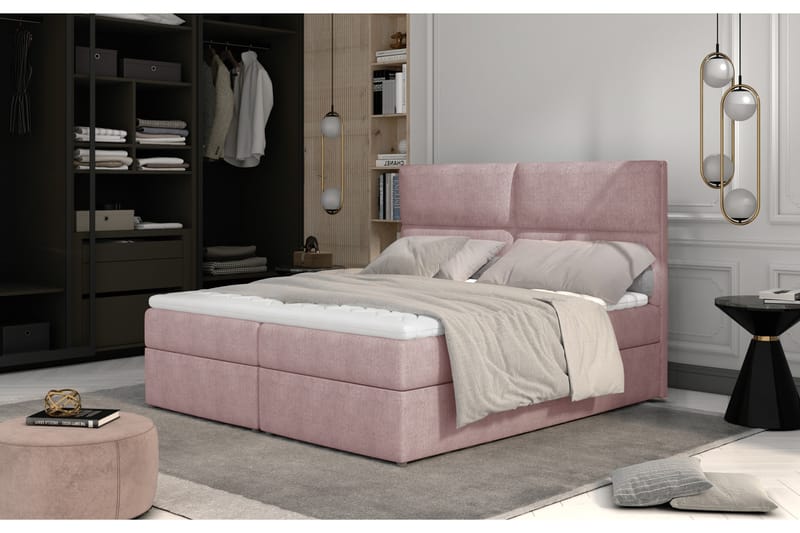 Amberan Sängpaket 140x200 cm - Ljusrosa - Komplett sängpaket