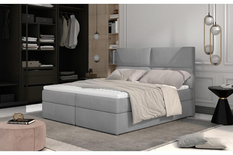 Amberan Sängpaket 160x200 cm - Grå - Komplett sängpaket