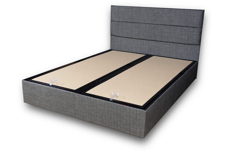 Argentu Kontinentalsäng 140x190 cm - Grå - Komplett sängpaket - Sängar med förvaring