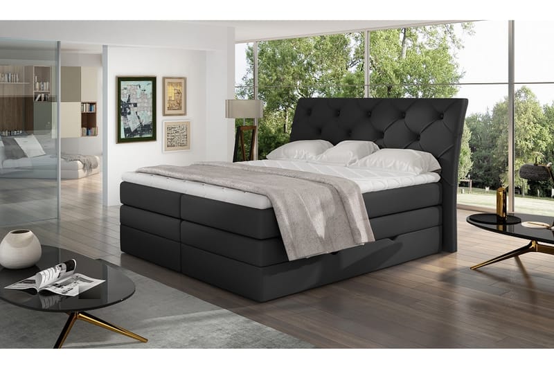 Bellamir Sängpaket 140x200 cm - Läder/Svart - Möbler - Säng - Komplett sängpaket