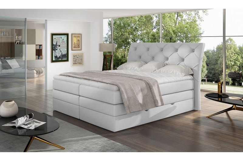 Bellamir Sängpaket 140x200 cm - Läder/Vit - Möbler - Säng - Komplett sängpaket