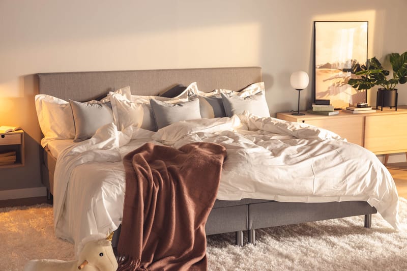 Ella Familjesäng Sängpaket 240x210  cm - (+Fler val) Ljusgrå - Möbler - Säng - Kontinentalsäng