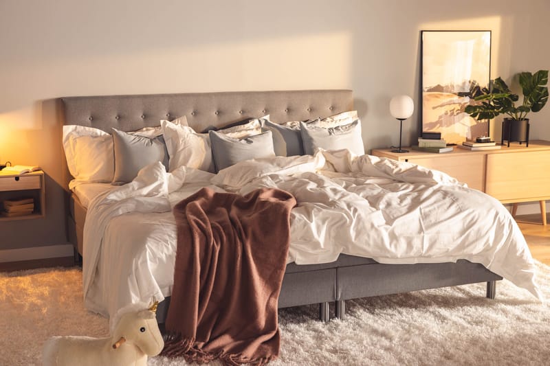 Ella Familjesäng Sängpaket 240x210  cm - (+Fler val) Ljusgrå - Möbler - Säng - Kontinentalsäng