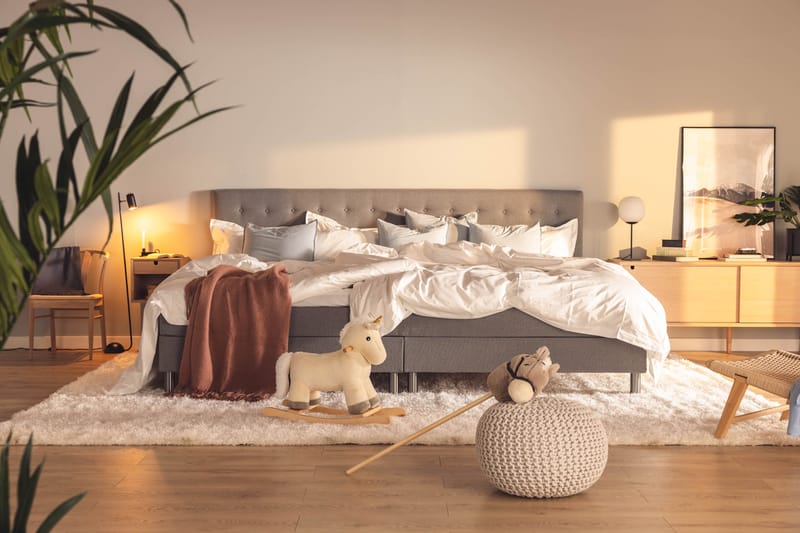 Ella Familjesäng Sängpaket 280x200  cm - (+Fler val) Ljusgrå - Möbler - Säng - Kontinentalsäng