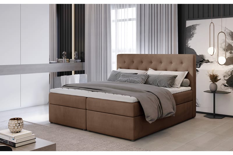 Eloree Sängpaket 140x200 cm - Ljusbrun - Komplett sängpaket