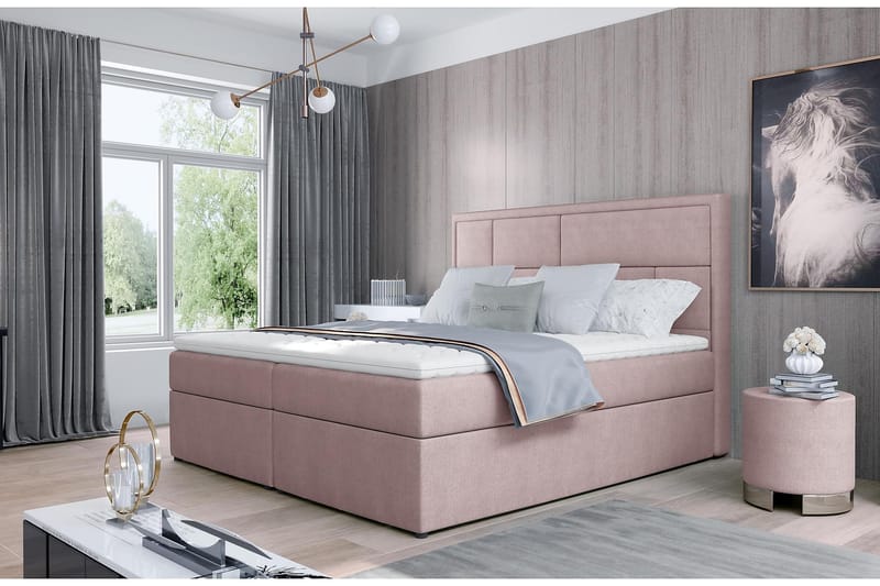 Emeron Sängpaket 160x200 cm - Ljusrosa - Komplett sängpaket