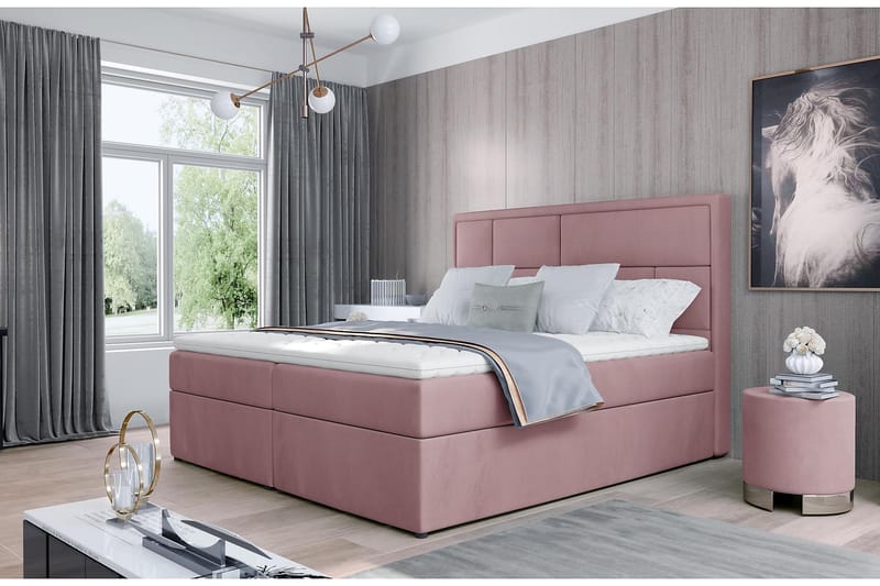 Emeron Sängpaket 160x200 cm - Ljusrosa - Komplett sängpaket