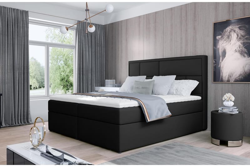 Emeron Sängpaket 180x200 cm - Läder/Svart - Möbler - Säng - Komplett sängpaket