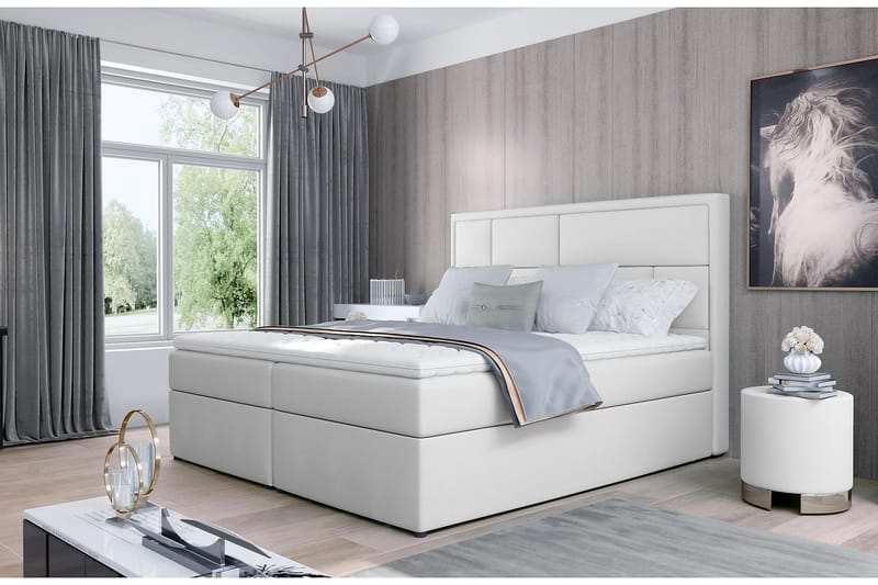 Emeron Sängpaket 180x200 cm - Läder/Vit - Möbler - Säng - Komplett sängpaket