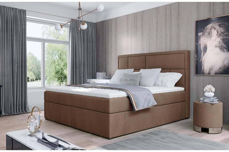 Emeron Sängpaket 180x200 cm - Ljusbrun - Komplett sängpaket