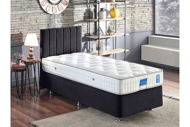 Endulanie Sängram med Sänggavel Singel 120x200 cm, Svart