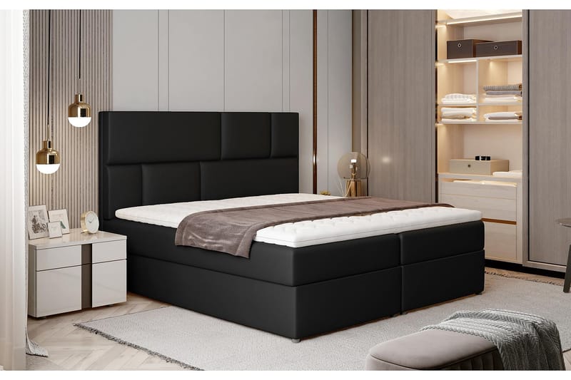 Forenca Sängpaket 160x200 cm - Läder/Svart - Möbler - Säng - Komplett sängpaket