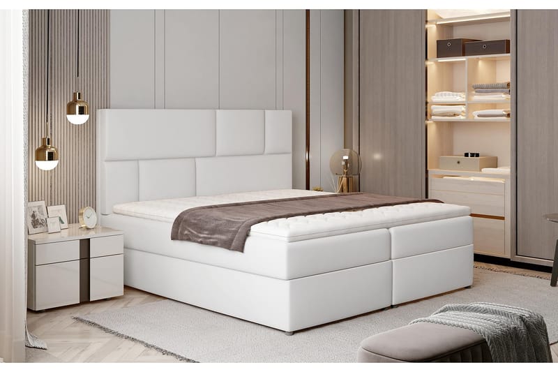 Forenca Sängpaket 160x200 cm - Läder/Vit - Möbler - Säng - Komplett sängpaket