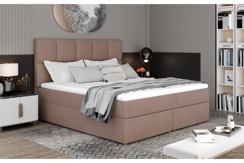 Glossa Sängpaket 140x200 cm - Ljusbrun - Komplett sängpaket