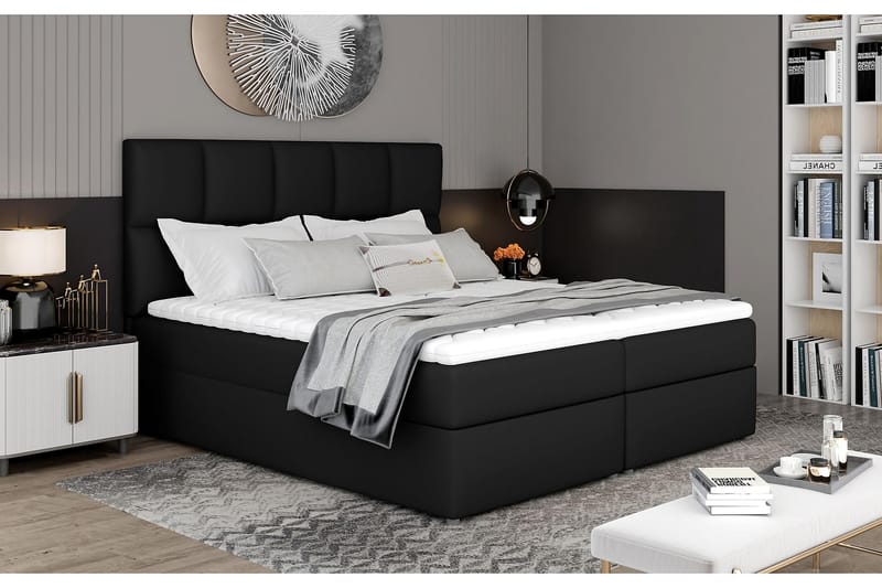Glossa Sängpaket 180x200 cm - Läder/Svart - Möbler - Säng - Komplett sängpaket
