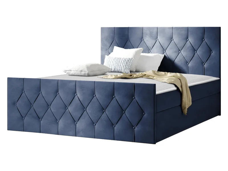 Jitendra Sängpaket Kontinentalsäng 120x200 cm med Förvaring - Blå - Möbler - Säng - Komplett sängpaket