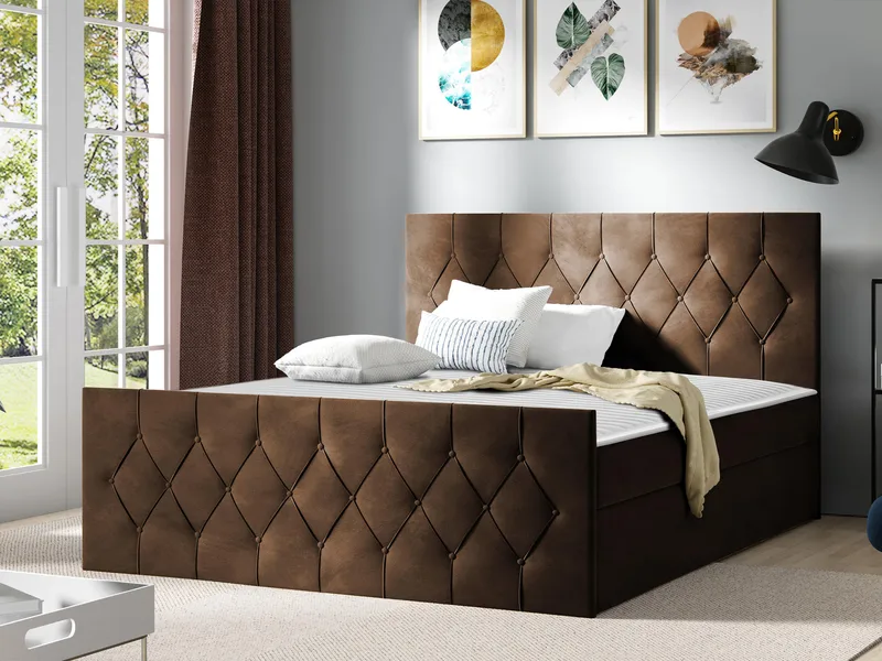 Jitendra Sängpaket Kontinentalsäng 120x200 cm med Förvaring - Brun - Möbler - Säng - Komplett sängpaket
