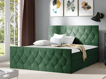 Jitendra Sängpaket Kontinentalsäng 120x200 cm med Förvaring - Grön - Möbler - Säng - Komplett sängpaket