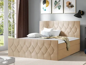 Jitendra Sängpaket Kontinentalsäng 160x200 cm med Förvaring - Beige - Möbler - Säng - Komplett sängpaket
