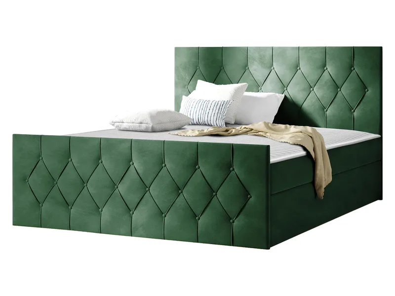 Jitendra Sängpaket Kontinentalsäng 180x200 cm med Förvaring - Grön - Möbler - Säng - Komplett sängpaket