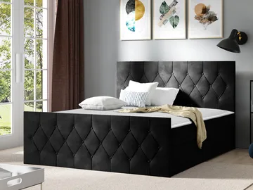 Jitendra Sängpaket Kontinentals äng 180x200 cm med Förvaring - Svart - Möbler - Säng - Komplett sängpaket