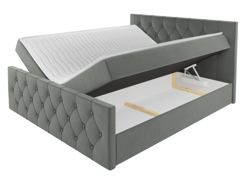 Jitendra Sängpaket Kontinentalsäng 200x200 cm med Förvaring - Beige - Möbler - Säng - Komplett sängpaket