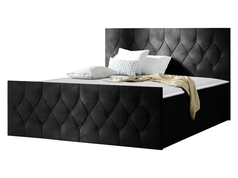 Jitendra Sängpaket Kontinentalsäng 200x200 cm med Förvaring - Svart - Möbler - Säng - Komplett sängpaket