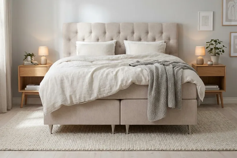Joluma Sängpaket Fast 160x200 cm - Beige / Ljus - Möbler - Säng - Komplett sängpaket