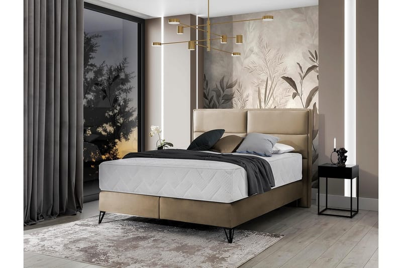 Kasyap Sängpaket Ramsäng 140x200 cm - Beige - Möbler - Säng - Komplett sängpaket