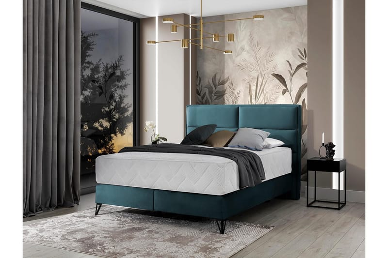 Kasyap Sängpaket Ramsäng 140x200 cm - Blå - Möbler - Säng - Komplett sängpaket