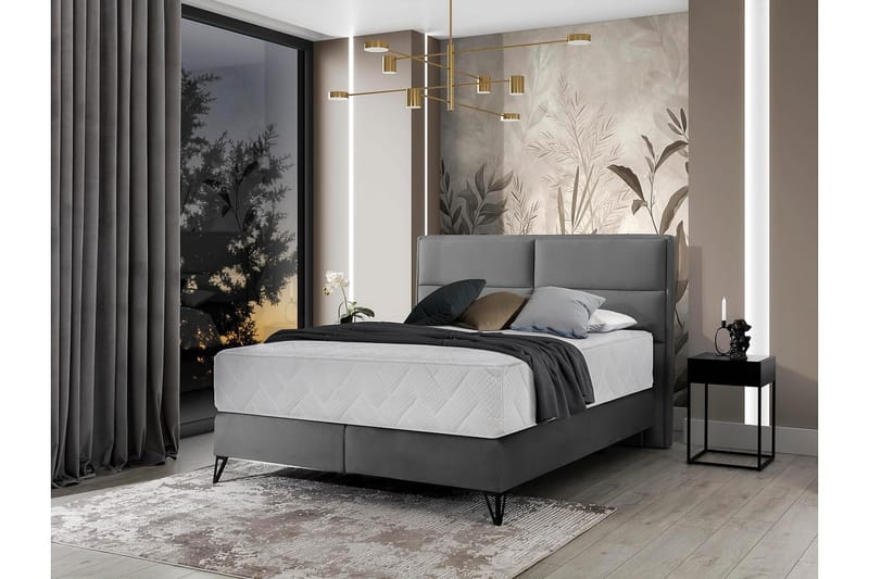 Kasyap Sängpaket Ramsäng 140x200 cm - Grå - Möbler - Säng - Komplett sängpaket