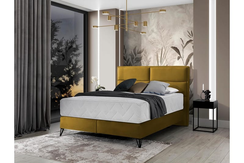 Kasyap Sängpaket Ramsäng 140x200 cm - Gul - Möbler - Säng - Komplett sängpaket