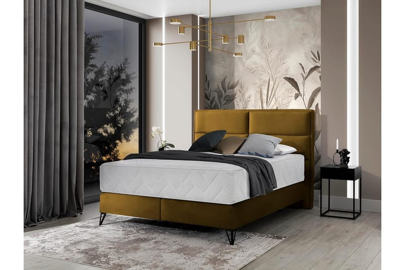 Kasyap Sängpaket Ramsäng 140x200 cm - Ljusbrun - Möbler - Säng - Komplett sängpaket
