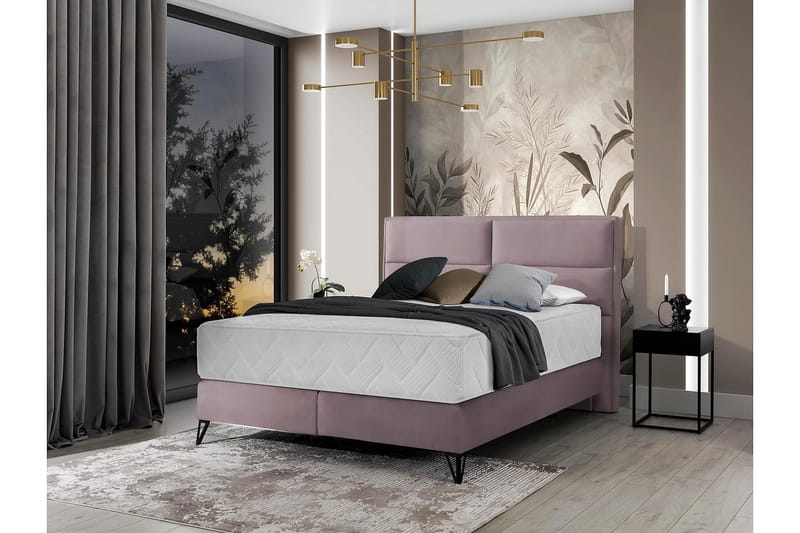 Kasyap Sängpaket Ramsäng 140x200 cm - Ljusrosa - Möbler - Säng - Komplett sängpaket