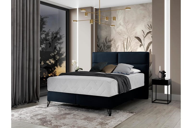 Kasyap Sängpaket Ramsäng 160x200 cm - Mörkblå - Möbler - Säng - Komplett sängpaket