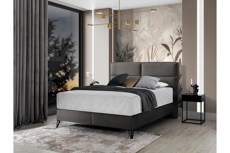 Kasyap Sängpaket Ramsäng 180x200 cm - Grå - Möbler - Säng - Komplett sängpaket