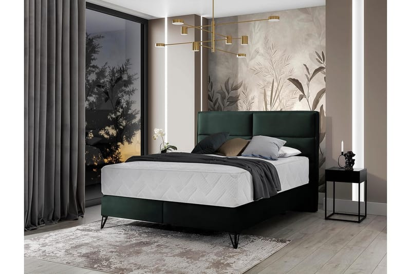 Kasyap Sängpaket Ramsäng 180x200 cm - Mörkgrön - Möbler - Säng - Komplett sängpaket