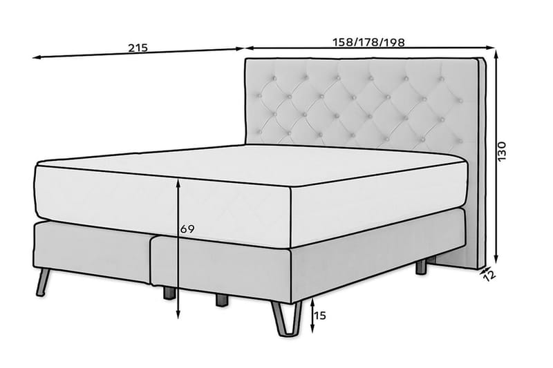 Katsumi Sängpaket Ramsäng 140x200 cm - Blå - Komplett sängpaket - Ramsäng