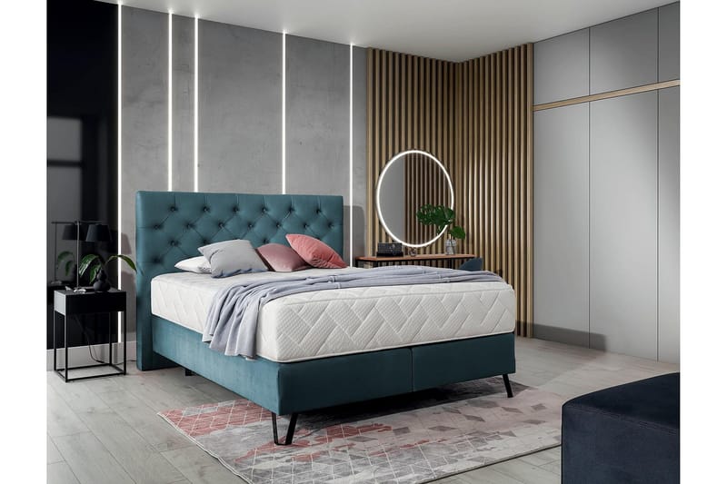 Katsumi Sängpaket Ramsäng 140x200 cm - Blå - Möbler - Säng - Komplett sängpaket