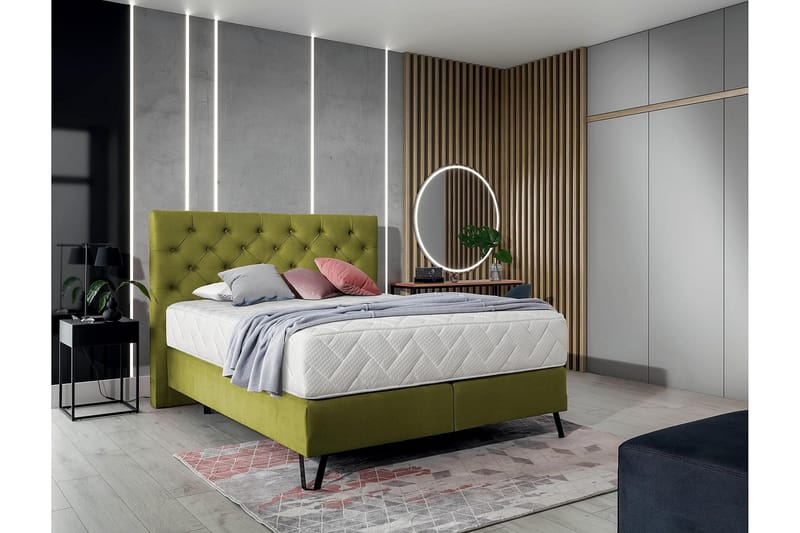 Katsumi Sängpaket Ramsäng 140x200 cm - Grön - Möbler - Säng - Komplett sängpaket