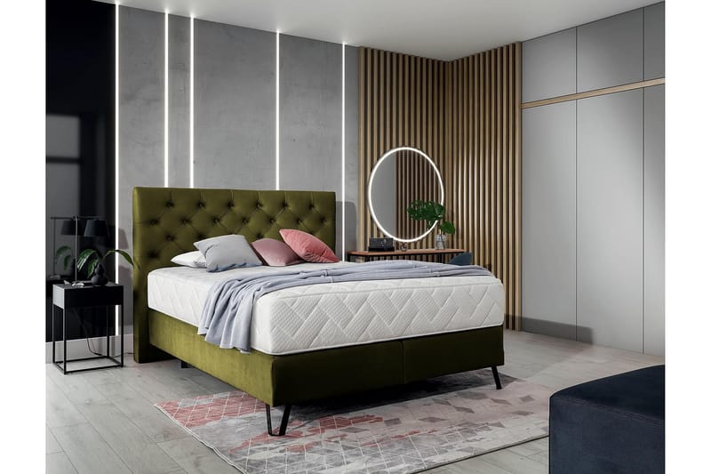 Katsumi Sängpaket Ramsäng 140x200 cm - Olivgrön - Möbler - Säng - Komplett sängpaket