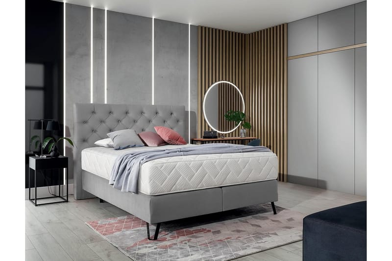 Katsumi Sängpaket Ramsäng 160x200 cm - Ljusgrå - Möbler - Säng - Komplett sängpaket