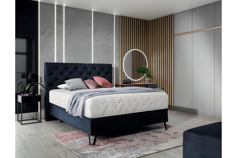 Katsumi Sängpaket Ramsäng 160x200 cm - Mörkblå - Möbler - Säng - Komplett sängpaket