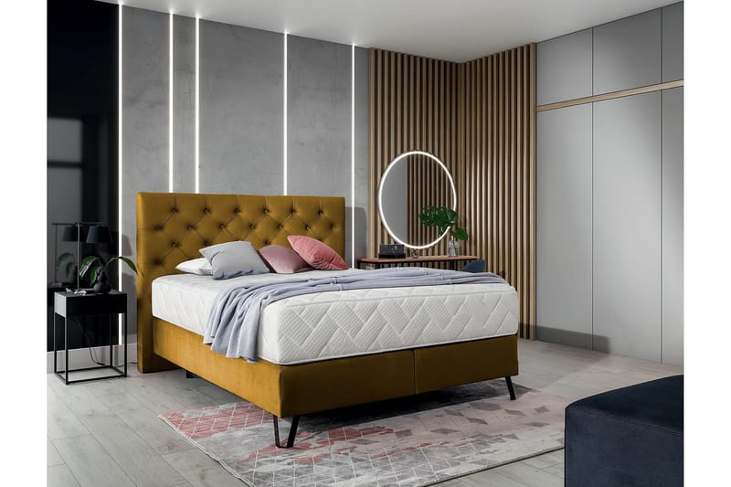 Katsumi Sängpaket Ramsäng 180x200 cm - Gul - Möbler - Säng - Komplett sängpaket