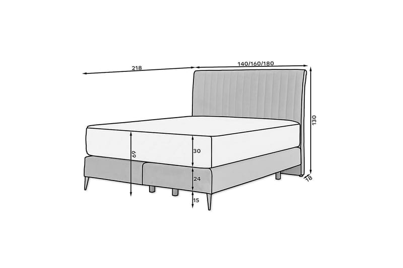 Katsuo Sängpaket Ramsäng 140x200 cm - Grå - Möbler - Säng - Komplett sängpaket