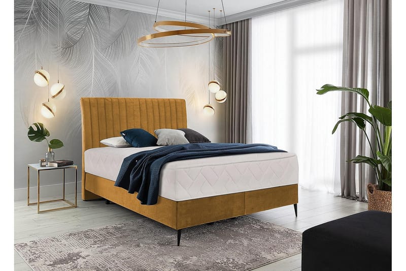 Katsuo Sängpaket Ramsäng 140x200 cm - Gul - Möbler - Säng - Komplett sängpaket