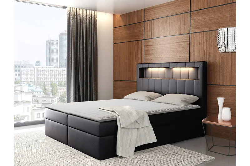 Kontinentalsäng 120x200 Svart - Svart - Möbler - Säng - Komplett sängpaket