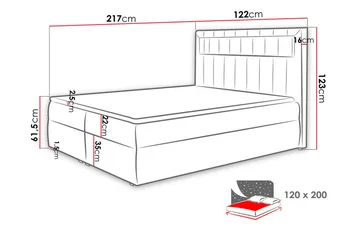 Kontinentalsäng 120x200 - Vit - Möbler - Säng - Komplett sängpaket